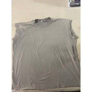 Jerzees Heavyweight Cotton Muscle Tee Mens 2X Tan Sleeveless T-Shirt Made in USA